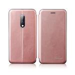 For OnePlus 6T / OnePlus 7 Integrated Electricity Pressing Retro Texture Magnetic TPU+PU Leather Case with Card Slot & Holder(Rose Gold)