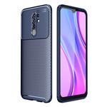 For Xiaomi Redmi 9 Carbon Fiber Texture Shockproof TPU Case(Blue)