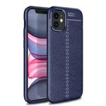 For iPhone 12 mini  Litchi Texture TPU Shockproof Case(Navy Blue)