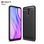 For Xiaomi Redmi 9 Brushed Texture Carbon Fiber TPU Case(Black)