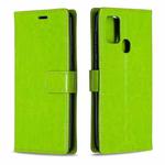 For Samsung Galaxy A21s Crazy Horse Texture Horizontal Flip Leather Case with Holder & Card Slots & Wallet & Photo Frame(Green)