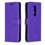 For OnePlus 8 Crazy Horse Texture Horizontal Flip Leather Case with Holder & Card Slots & Wallet & Photo Frame(Purple)