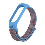 For Xiaomi Mi Band 5/4/3 Texture Case Hook and Loop Fastener Watch Band(Azure)