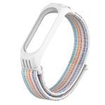 For Xiaomi Mi Band 5/4/3 Texture Case Hook and Loop Fastener Watch Band(Rainbow Bar)