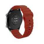20mm For Huawei GT2 42mm Huami Mi Dynamic Youth Edition Reverse Buckle Wavy Silicone Watch Band(Wine Red)