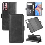 For OPPO Reno4 Pro 5G Dual-side Magnetic Buckle Horizontal Flip Leather Case with Holder & Card Slots & Wallet(Black)