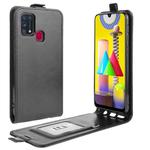 For Samsung Galaxy M31 R64 Texture Single Vertical Flip Leather Protective Case with Card Slots & Photo Frame(Black)