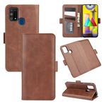 For Samsung Galaxy M31 Dual-side Magnetic Buckle Horizontal Flip Leather Case with Holder & Card Slots & Wallet(Brown)