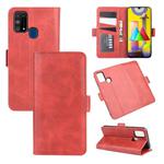 For Samsung Galaxy M31 Dual-side Magnetic Buckle Horizontal Flip Leather Case with Holder & Card Slots & Wallet(Red)