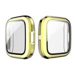 For Fitbit Versa 2 Plating PC Shell + Tempered Glass Film(Gold)