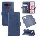 For LG K41S / K51S Dual-side Magnetic Buckle Horizontal Flip Leather Case with Holder & Card Slots & Wallet(Dark Blue)