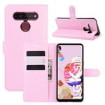 For LG K41S / K51S Litchi Texture Horizontal Flip Protective Case with Holder & Card Slots & Wallet(Pink)