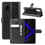 For Huawei Honor Play4 Pro/Honor V30 Litchi Texture Horizontal Flip Leather Case with Holder & Card Slots & Wallet(Black)