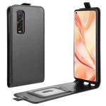 For OPPO Find X2 Pro R64 Texture Single Vertical Flip Leather Protective Case with Card Slots & Photo Frame(Black)