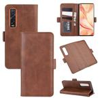 For OPPO Find X2 Pro Dual-side Magnetic Buckle Horizontal Flip Leather Case with Holder & Card Slots & Wallet(Brown)
