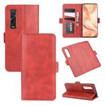 For OPPO Find X2 Pro Dual-side Magnetic Buckle Horizontal Flip Leather Case with Holder & Card Slots & Wallet(Red)