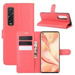 For OPPO Find X2 Pro Litchi Texture Horizontal Flip Protective Case with Holder & Card Slots & Wallet(Red)