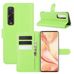 For OPPO Find X2 Pro Litchi Texture Horizontal Flip Protective Case with Holder & Card Slots & Wallet(Green)