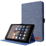 For Amazon Fire HD 8 (2020) Horizontal Flip TPU + Fabric PU Leather Protective Case with Card Slots & Holder(Dark Blue)