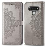 For LG Stylo 6 Halfway Mandala Embossing Pattern Horizontal Flip Leather Case with Holder & Card Slots & Wallet & Photo Frame & Lanyard(Grey)