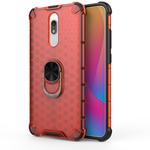 For Xiaomi Mi 9T / 9T Pro Shockproof Honeycomb PC + TPU Ring Holder Protection Case(Red)