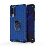 For Xiaomi Mi CC9 Shockproof Honeycomb PC + TPU Ring Holder Protection Case(Blue)