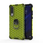 For Xiaomi Mi CC9e Shockproof Honeycomb PC + TPU Ring Holder Protection Case(Green)