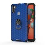 For Xiaomi Redmi Note 8  Shockproof Honeycomb PC + TPU Ring Holder Protection Case(Blue)