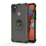 For Xiaomi Redmi Note 8  Shockproof Honeycomb PC + TPU Ring Holder Protection Case(Grey)