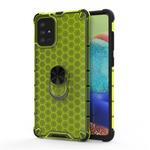 For Samsung Galaxy A71 Shockproof Honeycomb PC + TPU Ring Holder Protection Case(Green)