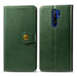 For Xiaomi Redmi 9 Retro Solid Color Leather Buckle Phone Case with Photo Frame & Card Slot & Wallet & Bracket(Green)