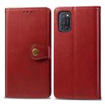 For OPPO A92 & A72 & A52 Retro Solid Color Leather Buckle Phone Case with Photo Frame & Card Slot & Wallet & Bracket(Red)