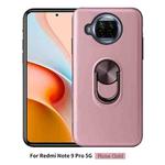 For Xiaomi Redmi Note 9 Pro 5G 360 Rotary Multifunctional Stent PC+TPU Case with Magnetic Invisible Holder(Rose Gold)