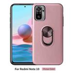 For Xiaomi Redmi Note 10 4G 360 Rotary Multifunctional Stent PC+TPU Case with Magnetic Invisible Holder(Rose Gold)