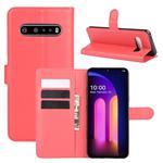 For LG V60 ThinQ 5G Litchi Texture Horizontal Flip Protective Case with Holder & Card Slots & Wallet(Red)