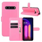 For LG V60 ThinQ 5G Litchi Texture Horizontal Flip Protective Case with Holder & Card Slots & Wallet(Rose red)