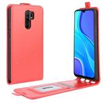 For Xiaomi Redmi 9 R64 Texture Single Vertical Flip Leather Protective Case with Card Slots & Photo Frame(Red)