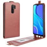 For Xiaomi Redmi 9 R64 Texture Single Vertical Flip Leather Protective Case with Card Slots & Photo Frame(Brown)