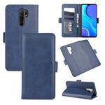For Xiaomi Redmi 9 Dual-side Magnetic Buckle Horizontal Flip Leather Case with Holder & Card Slots & Wallet(Dark Blue)
