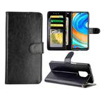For Xiaomi Redmi Note 9 Pro/Note 9S Crazy Horse Texture Leather Horizontal Flip Protective Case with Holder & Card Slots & Wallet & Photo Frame(Black)