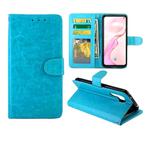 For Vivo X30 / X30 Pro Crazy Horse Texture Leather Horizontal Flip Protective Case with Holder & Card Slots & Wallet & Photo Frame(Sky Blue)