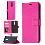 For Xiaomi Redmi 8 Crazy Horse Texture Horizontal Flip Leather Case with Holder & Card Slots & Wallet & Photo Frame(Rose Red)