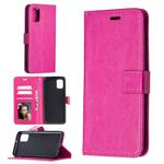 For Samsung Galaxy A31 Crazy Horse Texture Horizontal Flip Leather Case with Holder & Card Slots & Wallet & Photo Frame(Rose Red)