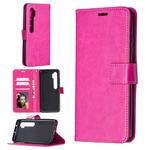 For Xiaomi Mi Note 10 Lite Crazy Horse Texture Horizontal Flip Leather Case with Holder & Card Slots & Wallet & Photo Frame(Rose Red)