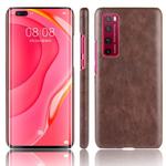 For Huawei Nova 7 Pro Shockproof Litchi Texture PC + PU Case(Brown)