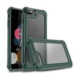 For iPhone 7 Plus & 8 Plus Transparent Carbon Fiber Texture Rugged Full Body TPU+PC Scratch-Resistant Shockproof Case(Army Green)