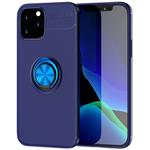 For iPhone 12 / 12 Pro Metal Ring Holder 360 Degree Rotating TPU Case(Blue+Blue)