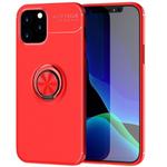 For iPhone 12 / 12 Pro Metal Ring Holder 360 Degree Rotating TPU Case(Red+Red)