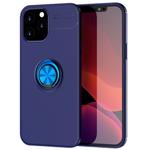 For iPhone 12 Pro Max Metal Ring Holder 360 Degree Rotating TPU Case(Blue+Blue)