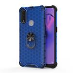 For OPPO A8 Shockproof Honeycomb PC + TPU Ring Holder Protection Case(Blue)